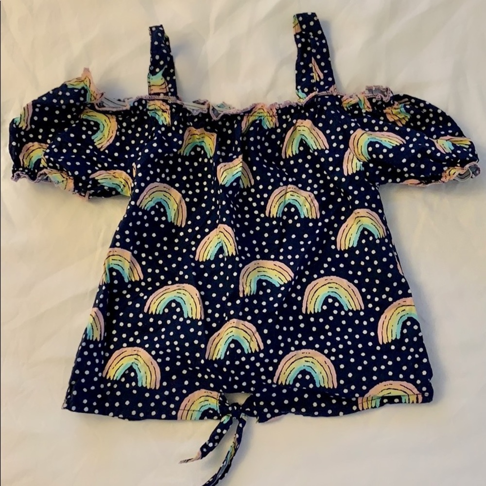 Off the shoulder rainbow shirt